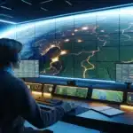 Norwegian analyst reviews satellite images of rainforest to track illegal logging