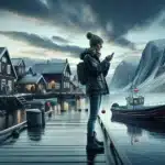 People on a norwegian pier receive tsunami alerts on phones as satellites track waves